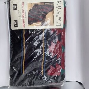 Vintage Crown Crafts Navajo Throw Blanket 60" By 50"/Made In‎ USA